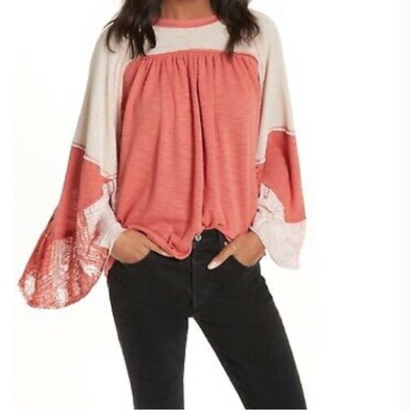 Free People We the Free Friday Fever Mixed Pattern Top - Picture 1 of 10
